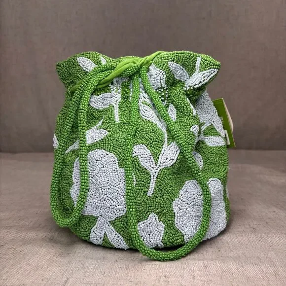 Kate Spade New York x Target Beaded Classic Rose Drawstring Bucket Bag Purse NWT - Picture 3 of 9